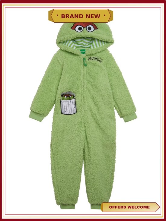 Other - Sesame Street Oscar the Grouch Cozy Sherpa Zip Up Coverall Costume